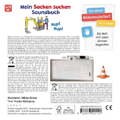 Buchcover und Innenansicht für das Buch: Hör mal hin - Sachen suchen, Sachen hören: Baustelle