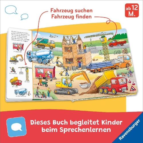 Buchcover und Innenansicht für das Buch: Mein erstes Sachen suchen Wimmelbuch: Fahrzeuge
