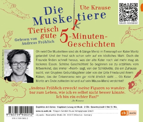 Buchcover und Innenansicht für das Buch: Die Muskeltiere - Tierisch gute 5-Minuten-Geschichten