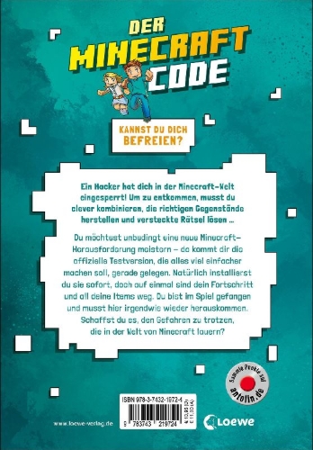 Buchcover und Innenansicht für das Buch: Minecraft Échappe-Toi! - En Mode Survie