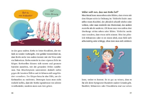 Buchcover und Innenansicht für das Buch: Wie ist das mit dem Krebs?