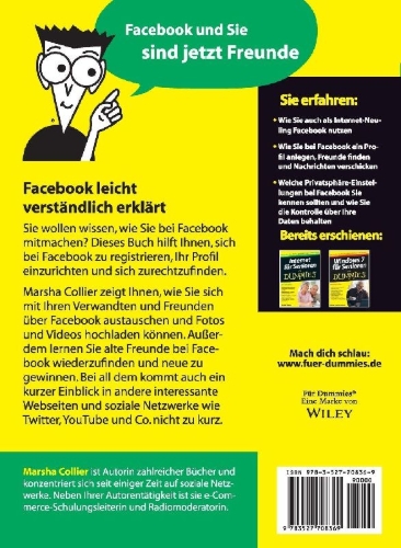 Buchcover und Innenansicht für das Buch: Facebook für Senioren für Dummies