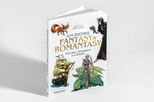 Buchcover und Innenansicht für das Buch: Ich zeichne Fantasy & Romantasy - Techniken, Charaktere und Effekte