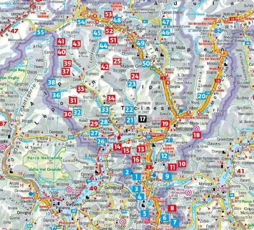 Buchcover und Innenansicht für das Buch: ROTHER Wanderführer Tessin