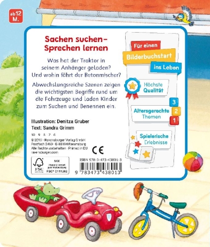 Buchcover und Innenansicht für das Buch: Mein erstes Sachen suchen: Meine Fahrzeuge