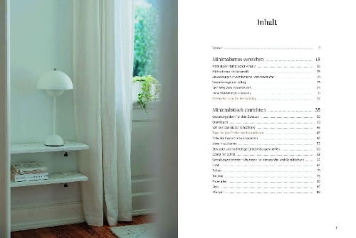 Buchcover und Innenansicht für das Buch: Minimalistisch wohnen