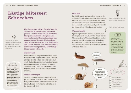 Buchcover und Innenansicht für das Buch: Dein Projekt. Dein Guide. Gärtnern mit Hochbeet