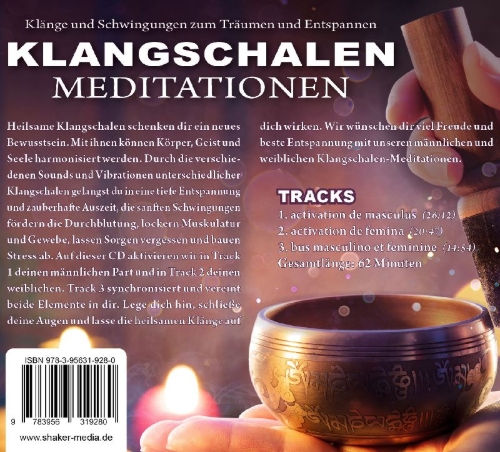 Buchcover und Innenansicht für das Buch: Klangschalen-Meditationen