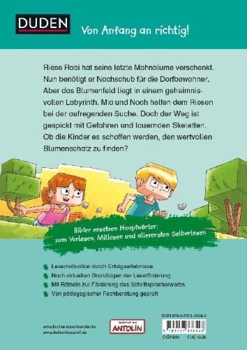 Buchcover und Innenansicht für das Buch: Duden Leseprofi - Mit Bildern lesen lernen: Der Schatz im Labyrinth