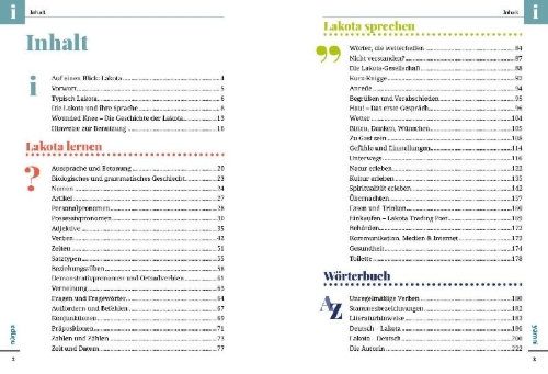 Buchcover und Innenansicht für das Buch: Reise Know-How Sprachführer Lakota / Sioux - Wort für Wort