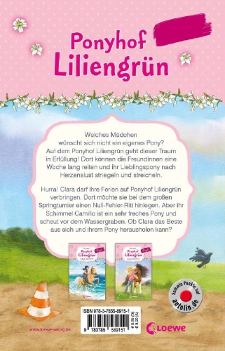 Buchcover und Innenansicht für das Buch: Ponyhof Liliengrün Royal (Band 3) - Clara und Camillo