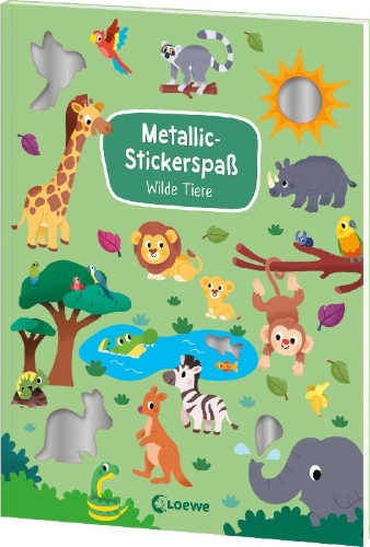Buchcover und Innenansicht für das Buch: Mes Autocollants Scintillants - Animaux Sauvages