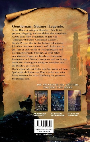 Buchcover und Innenansicht für das Buch: The Thousand Deaths of Ardor Benn