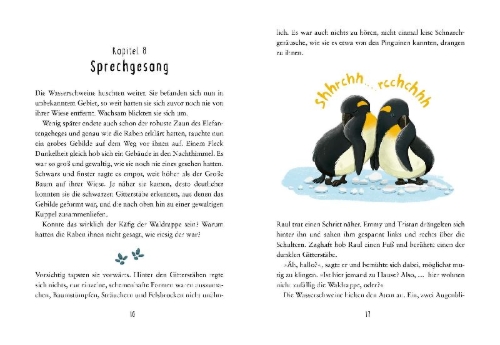 Buchcover und Innenansicht für das Buch: Drei Wasserschweine wollen's wissen