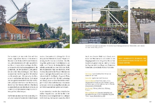 Buchcover und Innenansicht für das Buch: 52 kleine & große Eskapaden in Ostfriesland