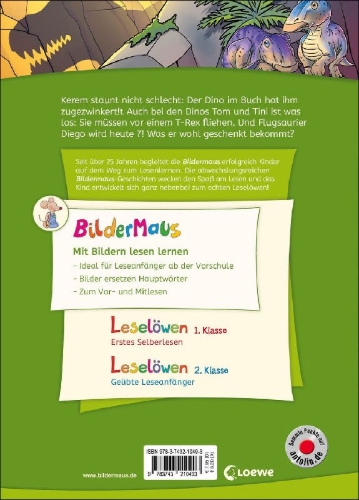 Buchcover und Innenansicht für das Buch: Bildermaus - Dinosauriergeschichten