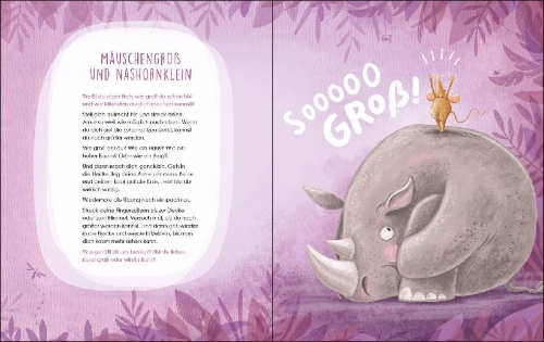 Buchcover und Innenansicht für das Buch: Der Elefant ist ganz entspannt