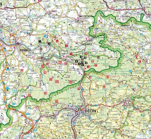Buchcover und Innenansicht für das Buch: Wilde Wege Elbsandsteingebirge