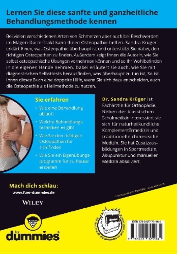 Buchcover und Innenansicht für das Buch: Osteopathie für Dummies