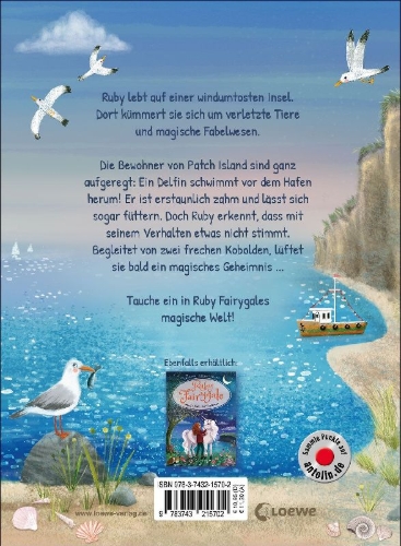 Buchcover und Innenansicht für das Buch: Ruby Fairygale und der Zauber des Meeres (Erstlese-Reihe, Band 5)