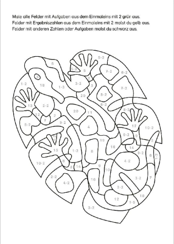 Buchcover und Innenansicht für das Buch: LERNSTERN. Mein Mathe-Malblock. Das kleine Einmaleins