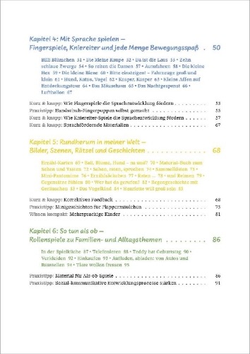 Buchcover und Innenansicht für das Buch: Sprache erleben in der Krippe