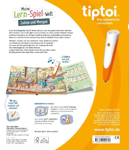 Buchcover und Innenansicht für das Buch: tiptoi® Meine Lern-Spiel-Welt - Zahlen und Mengen