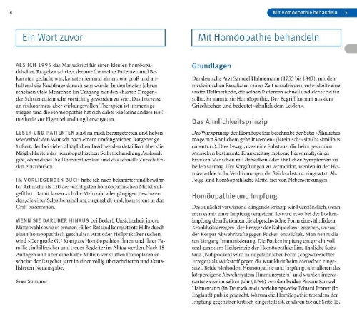 Buchcover und Innenansicht für das Buch: Homöopathie