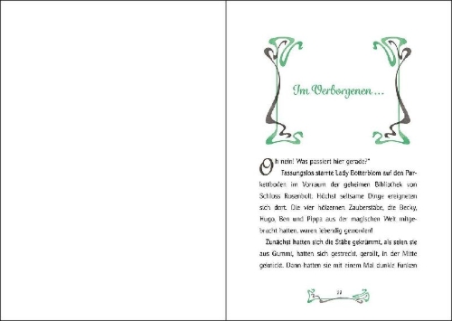 Buchcover und Innenansicht für das Buch: Das Bücherschloss (Band 7) - Der verwunschene Drache