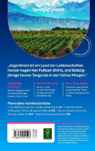 Buchcover und Innenansicht für das Buch: LONELY PLANET Reiseführer Argentinien
