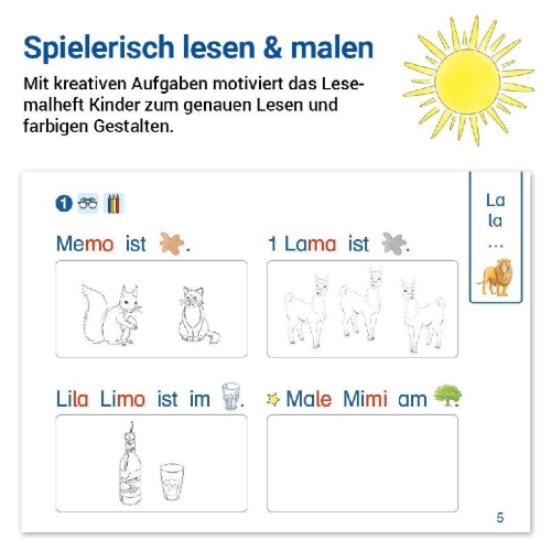 Buchcover und Innenansicht für das Buch: ABC der Tiere 1 Neubearbeitung · lesen - verstehen - malen