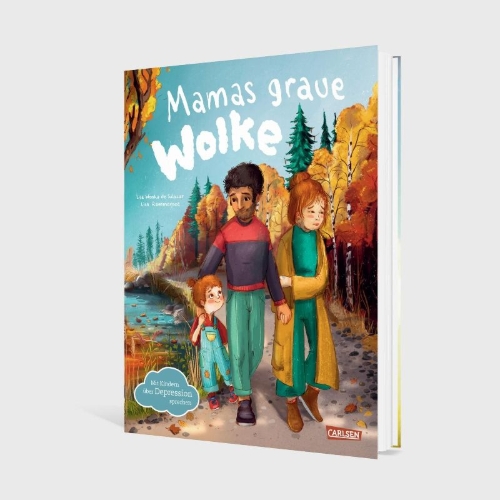 Buchcover und Innenansicht für das Buch: Mamas graue Wolke