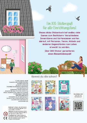 Buchcover und Innenansicht für das Buch: Das superdicke Stickerheft - Mein Traumhaus