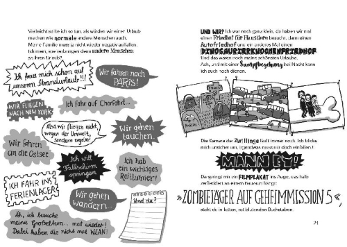 Buchcover und Innenansicht für das Buch: Unheimlich unheimlich - Urlaubschaos mit Ruby Black