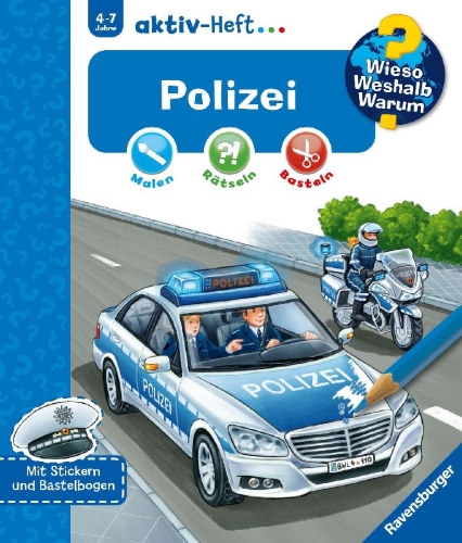 Buchcover und Innenansicht für das Buch: Wieso? Weshalb? Warum? aktiv-Heft: Polizei