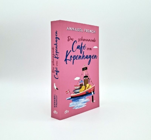 Buchcover und Innenansicht für das Buch: The Floating Copenhagen Café