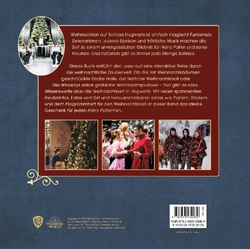 Buchcover und Innenansicht für das Buch: Harry Potter: Christmas at Hogwarts: Magical Movie Moments