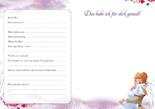 Buchcover und Innenansicht für das Buch: Disney Die Eiskönigin 2: Mein Freundebuch