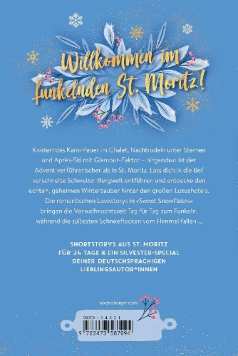 Buchcover und Innenansicht für das Buch: Sweet Snowflakes. Ein Adventskalender. Lovestorys für 24 Tage plus Silvester Special