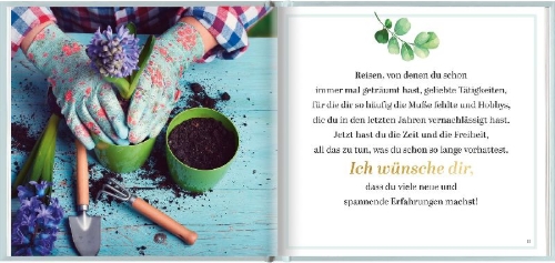Buchcover und Innenansicht für das Buch: Was ich dir wünsche zum 70. Geburtstag