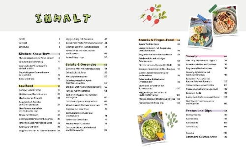 Buchcover und Innenansicht für das Buch: Veggie kitchen - Das Kochbuch für Teenager