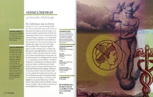 Buchcover und Innenansicht für das Buch: Mythologie in 30 Sekunden