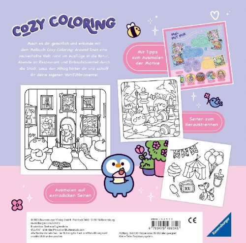 Buchcover und Innenansicht für das Buch: Cosy Colouring: Around Town