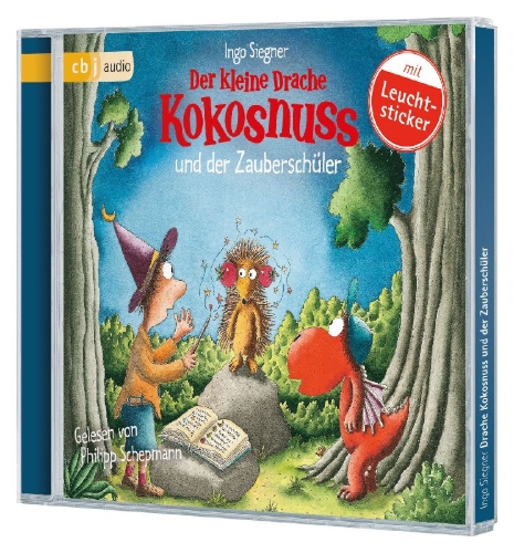 Buchcover und Innenansicht für das Buch: Der kleine Drache Kokosnuss und der Zauberschüler
