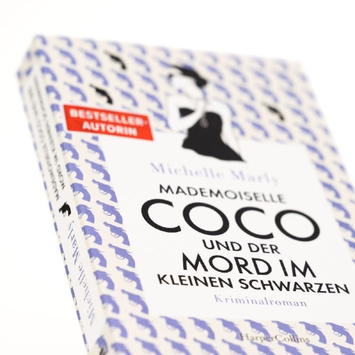 Buchcover und Innenansicht für das Buch: Mademoiselle Coco und der Mord im Kleinen Schwarzen