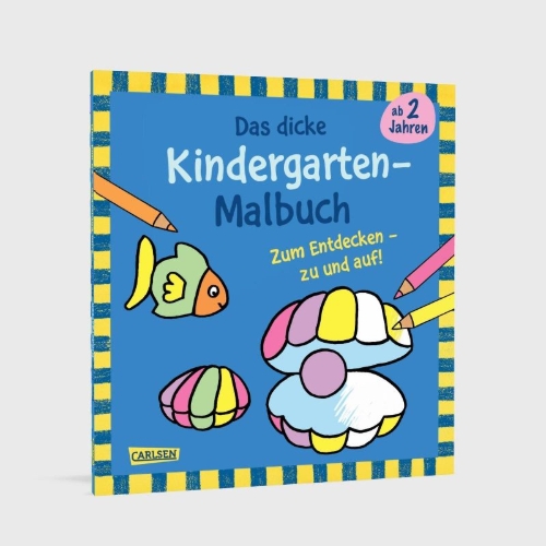 Buchcover und Innenansicht für das Buch: Ausmalbilder für Kita-Kinder: Das dicke Kindergarten Malbuch zum Entdecken