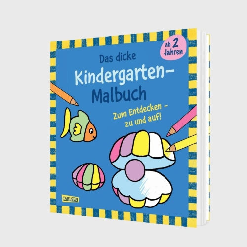Buchcover und Innenansicht für das Buch: Ausmalbilder für Kita-Kinder: Das dicke Kindergarten Malbuch zum Entdecken