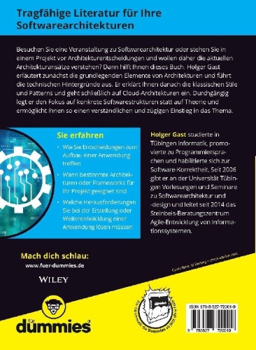 Buchcover und Innenansicht für das Buch: Softwarearchitektur für Dummies