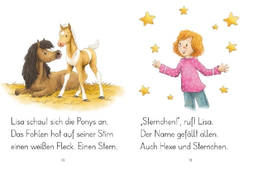 Buchcover und Innenansicht für das Buch: LESEZUG/1. Klasse: Sternchen, mein Fohlen