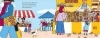 Buchcover und Innenansicht für das Buch: Möwe Emma im Gewimmel: Auf dem Markt